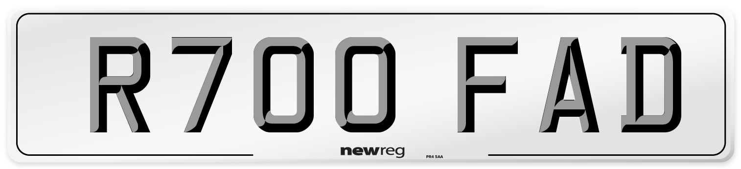 R700 FAD Number Plate from New Reg